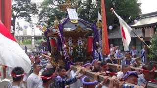 平成３０年　暁の祭典 浜降祭　祭主・寒川神社還幸　倉見神社　神輿宮入着座　國學院大學チア