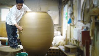 The production process of 50 years of artisans who make huge jars. Korean traditional jar