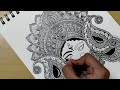 how to draw mandala art of maa durga zentangle doodle art navaratri easy drawing durga puja