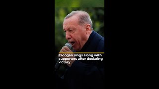 Erdogan sings after claiming election victory | AJ #shorts