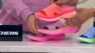 Skechers Vapor Foam Ombre Knit Foam Slides - Coastal Sunset on QVC