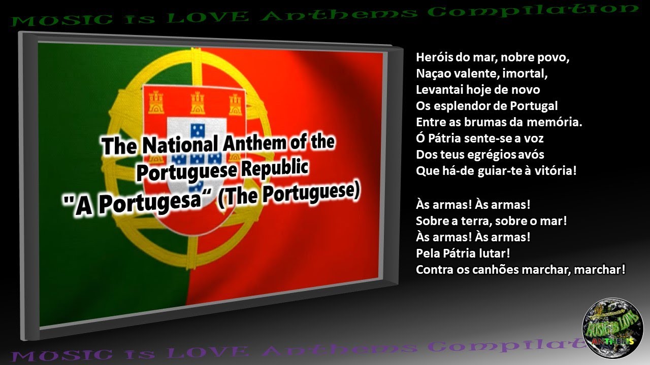 Portugal National Anthem "A Portugesa" INSTRUMENTAL With Lyrics - YouTube