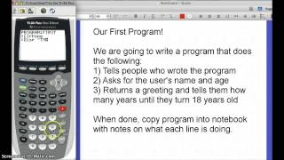 Programming in TI-84 Basic Part 1