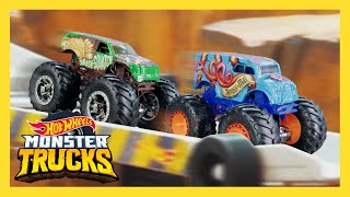 Monster Trucks vs. Cars | Epic Downhill Race! | Monster Trucks | @HotWheels