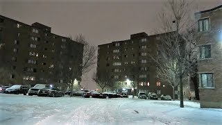 CHICAGO OBLOCK HOOD ON A SNOWY NIGHT