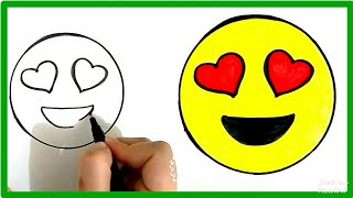 رسم ايموشن قلب ( ايموجي)  للمبتدئين والاطفال طريقة سهلة جداا ، خطوة بخطوة| facebook emoji