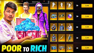 Free Fire || Noob *POOR*🤮 I’d To Pro *RICH*😍 I’d In 10 Minutes n 10,000Diamonds💎-Garena Free Fire