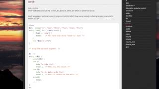 break command (PHP)
