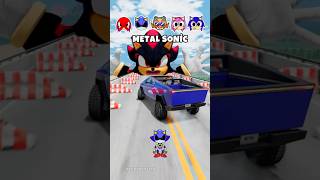 Sonic Car Jump Challenge with Shadow , Amy , Metal Sonic , Super Sonic #sonic #shorts #beamngdrive