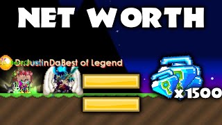 MY AND JUSTINDABEST'S NET WORTH IS 1500 BGLS??!! || GROWTOPIA