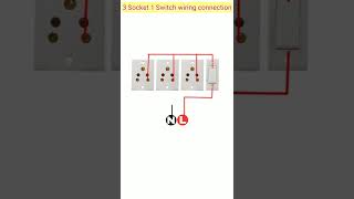 3 socket 1 switch wiring connection | home wiring #shorts