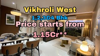 1.15CR** Vikhroli West | New Launch of 1,2,3 \u0026 4 bhk flat | call For More Details 9702869591