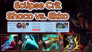 Eclipse Shaco Jungle vs. Ekko - Dia Ranked [League of Legends] Full Gameplay - Infernal Shaco