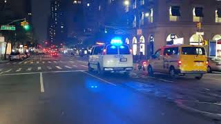 NYPD VAN RESPONDING ON 3RD AVENUE ON THE UPPER EAST SIDE OF MANHATTAN IN NEW YORK CITY.