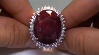 Vintage 1950' s Estate 51.11 ct GIA Unheated Burma Ruby \u0026 Diamond Ring being sold on eBay