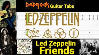 Friends - Led Zeppelin - Acoustic Guitar + Bass TABS Lesson