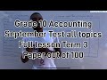 Grade 10 Accounting Term 3 September 2024 Test [Balance sheet Notes Income statement and Ratio]