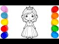 How to draw a Princess easy | Step by step Princess drawing for kids | drawing Princess easy