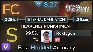 🔴 8.3⭐ Rektygon | GALNERYUS - HEAVENLY PUNISHMENT [ETERNAL DAMNATION] +HR 99.5% (#1 929pp FC) - osu!