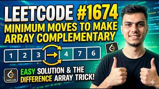 LeetCode 1674 - Minimum Moves to Make Array Complementary | Difference Array + Prefix Sum | C++