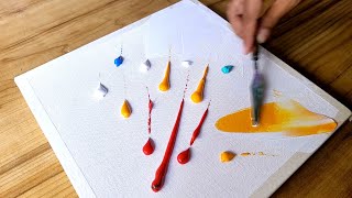 Easy Acrylic Painting Technique / Step By Step / Simple Abstract Flower Painting