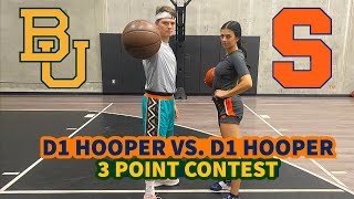 Men's D1 Hooper vs. Women's D1 Hooper 3 Point Contest (SHE DOESN'T MISS!!)