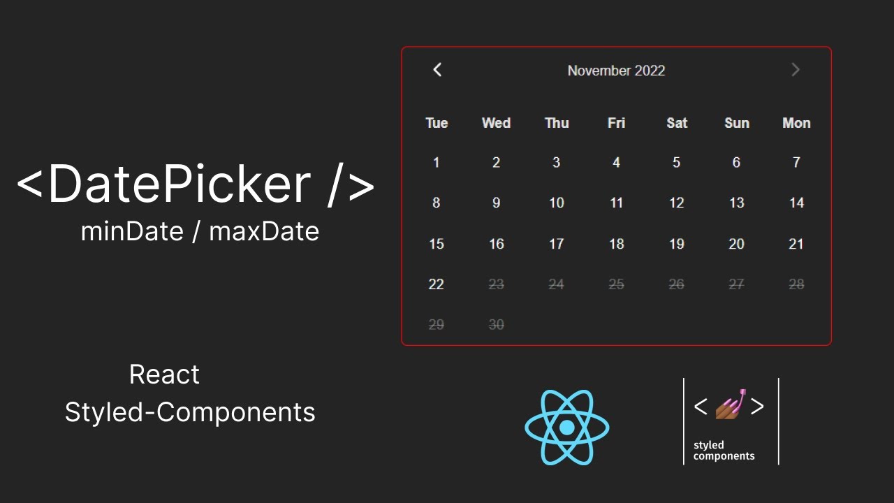 Date Picker From Scratch React Youtube
