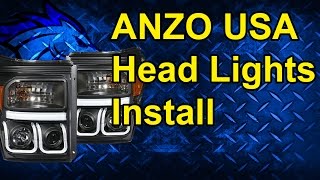 ANZO Head Lights Install: 2012 Ford Powerstroke