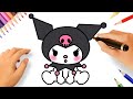 HOW TO DRAW KUROMI EASY 🖤🎀