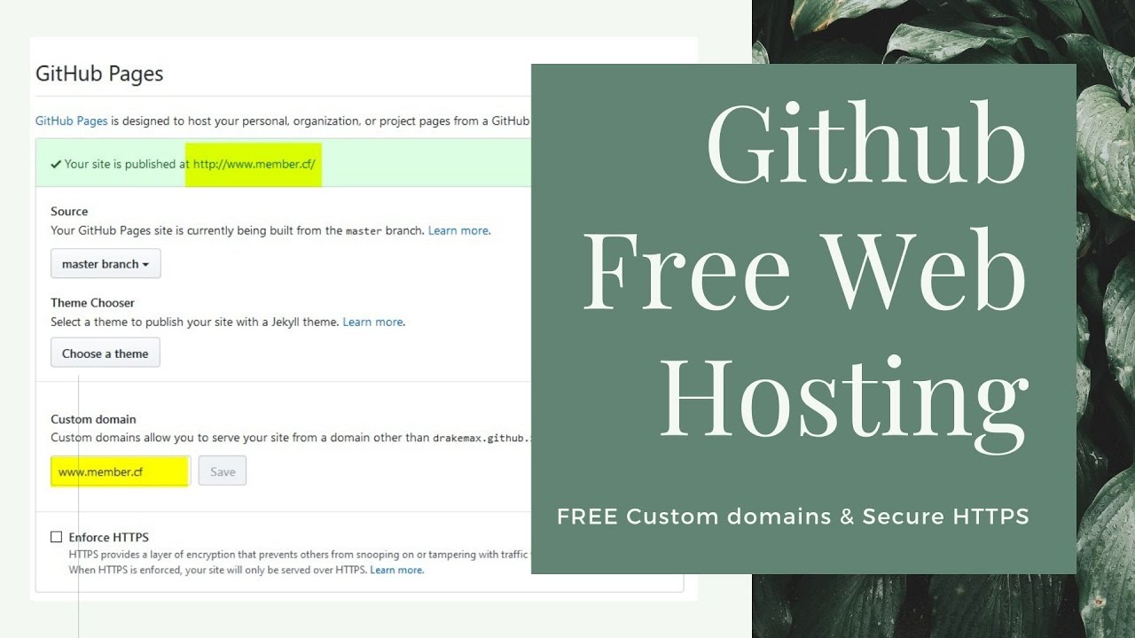 Github Free Web Hosting Free Custom Domain,CDN,SSL - YouTube