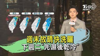 週末放晴快洗曬 下週二「先濕後乾冷」｜氣象主播 吳軒彤｜TVBS氣象站｜TVBS新聞 20241122 @TVBSNEWS02