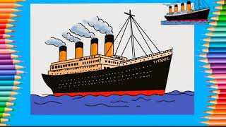 How to draw Titanic easily