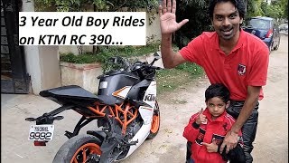 3 Year Old KID Rides on KTM RC 390. My SON, SID.