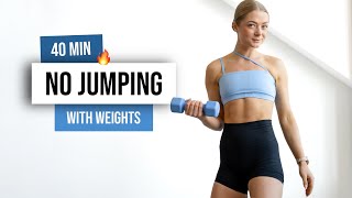 40 MIN FULL BODY No Jumping TONING Workout - With Weights - No Cardio, Low Impact Home Workout