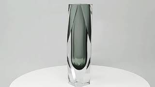 1960s Astonishing Rare Grey Vase Designed By Flavio Poli for Seguso