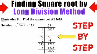 Square root by Long Division Method class 8th | How to Find square root by Long division method |