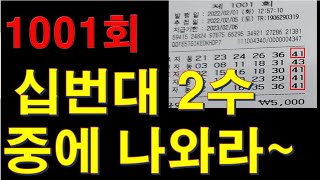 [로또분석] 1001회 십번대 노림2수 중에 나와랏!!!