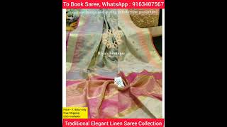 Classy Boutique Style Linen Sarees only from Riya's Boutique | Handloom Linen Sarees | Party wear