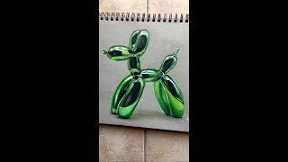 DRAWING the ULTIMATE Balloon Dog 🎈 With Colour Pencils (12 Year Old Draws) #Teminators