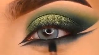 Beautiful green eyemakeup with strong smoky affect|#shorts#viral#youtubeshorts#eyemakeup#fashion