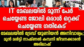 IT മേഖലയിൽ മൂന്ന് പേർ ചെയ്യേണ്ട ജോലി ഒരാൾ ഒറ്റക്ക് ചെയ്യേണ്ട ഗതികേട് !! nna sebastian | ey | it job