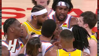 Carmelo Anthony & Luguentz Dort Scuffle Late in the 4th Qtr - HEATED MOMENT