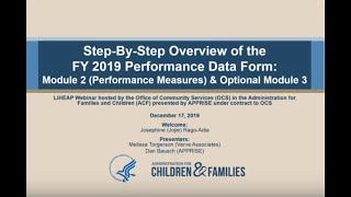 Step-by-Step Introduction to the FY 2019 Performance Data Form – Modules 2 & 3 -Performance Measures