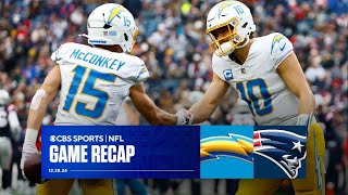 Ladd McConkey \u0026 Chargers CLINCH playoff berth in dominant win over Patriots | Game Recap