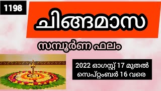 1198 ചിങ്ങമാസ സമ്പൂർണ്ണഫലം |2022 ഓഗസ്റ്റ് 17 മുതൽ സെപ്റ്റംബർ 16 വരെ| Malayalam Astrology|KS HARIBABU