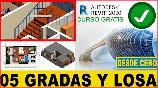 ✅5/10 CURSO COMPLETO de REVIT 2020 GRATIS! GRADAS Y LOSA TUTORIAL para principiantes