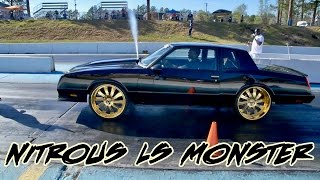 NITROUS MONTE CARLO SS LS POWERED BEAST ON 24 INCH GOLD FORGIOTO WHEELS TAKES OUT A CHEVELLE!!!