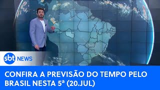 Previsão: Chuva volta ao RS e continua por quase todo o litoral do Brasil | #SBTNewsnaTV (20/07/23)