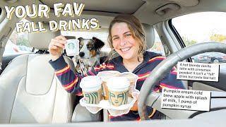 Trying YOUR Favorite Starbucks FALL DRINKS with My Mom! 🧡☕️🍁 | vlogtober day 8