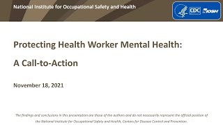 Protecting Health Worker Mental Health: A Call-to-Action Webinar
